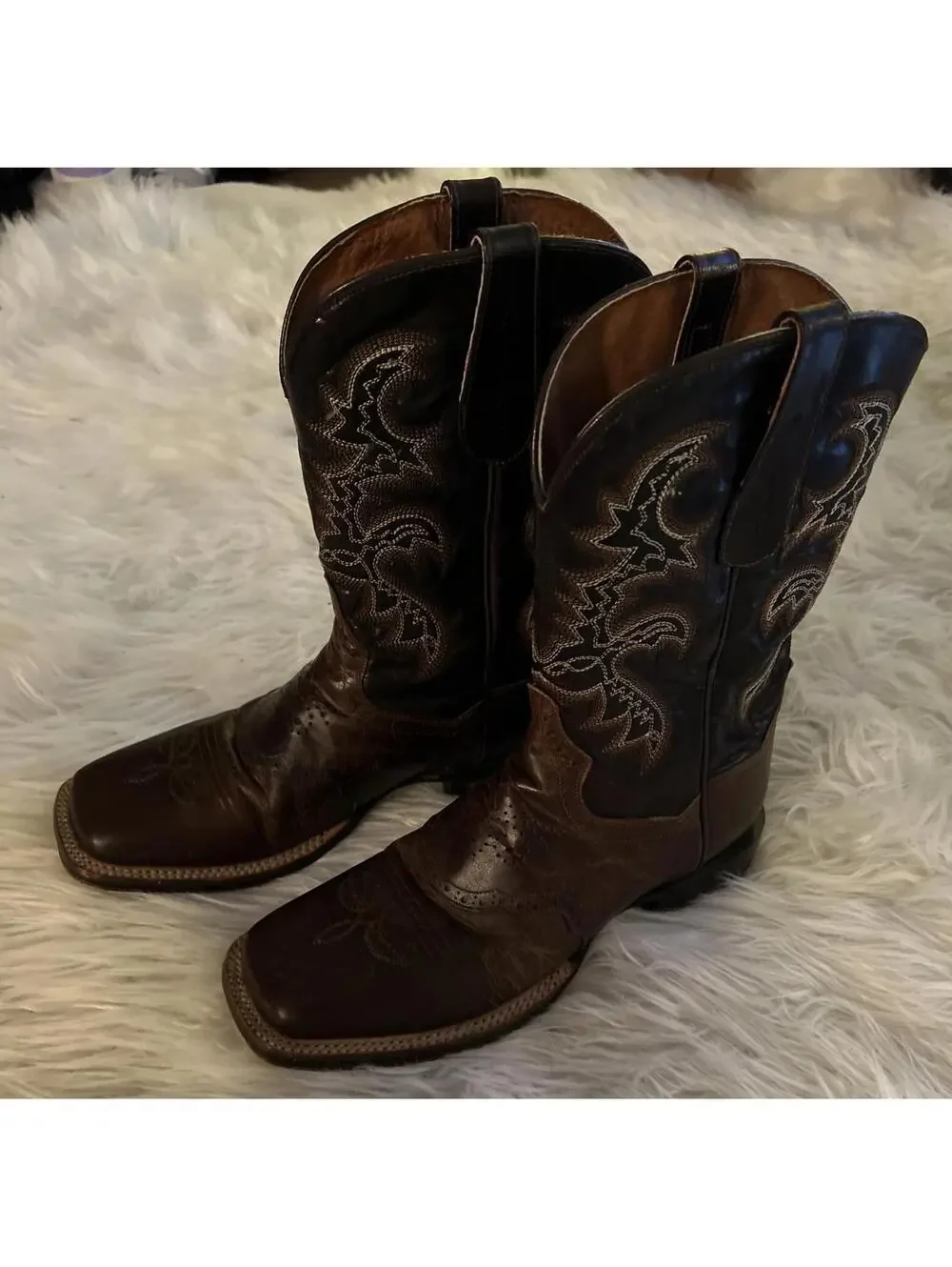 DAN POST FRANKLIN 11" WESTERN GENIUNE LEATHER MEN'S BOOTS 9.5D Cowboy square toe - Picture 2 of 15